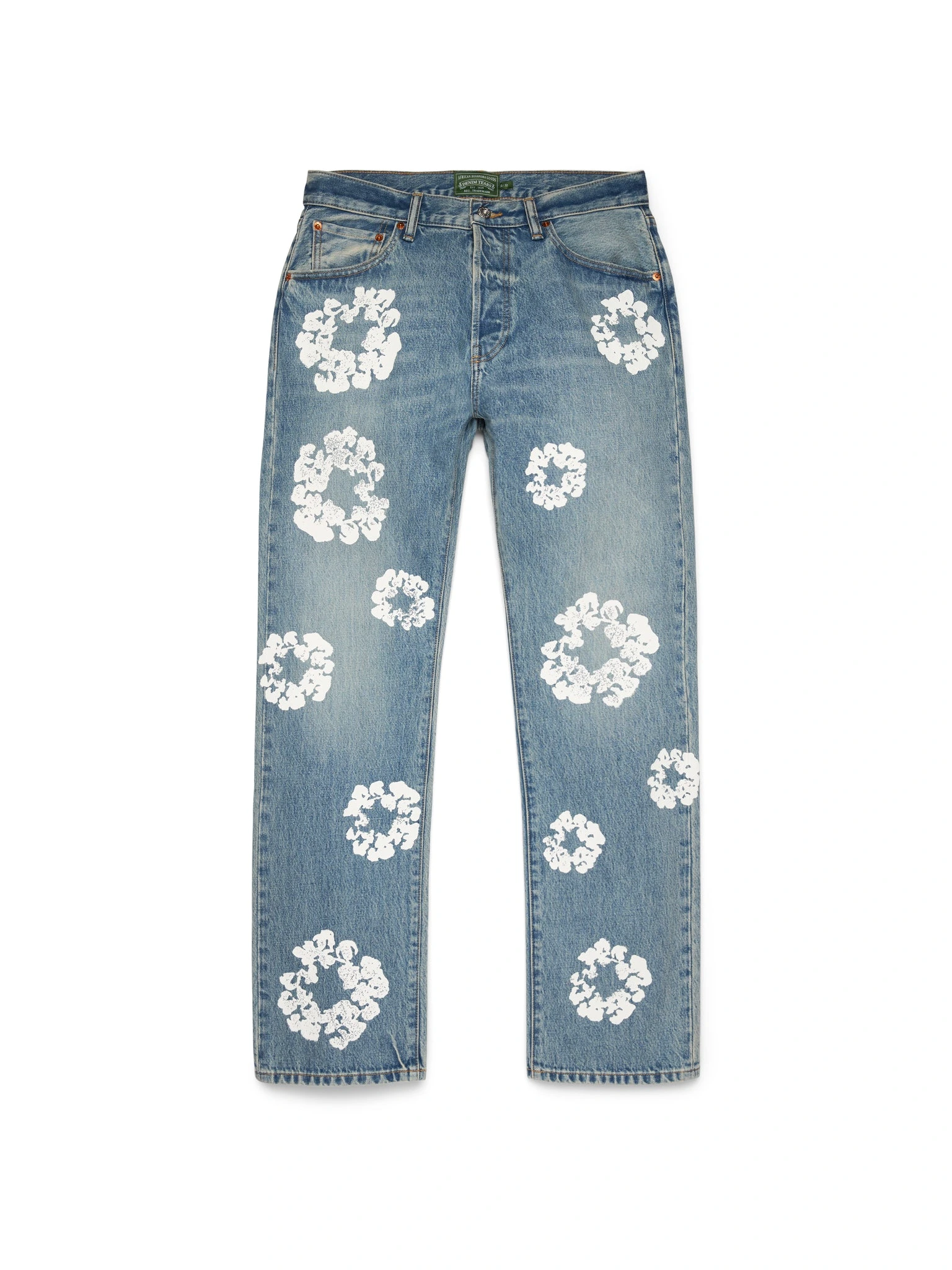Straight Cotton Wreath Denim Pant Light Wash Straight Cotton Wreath Denim Pant Light Wash