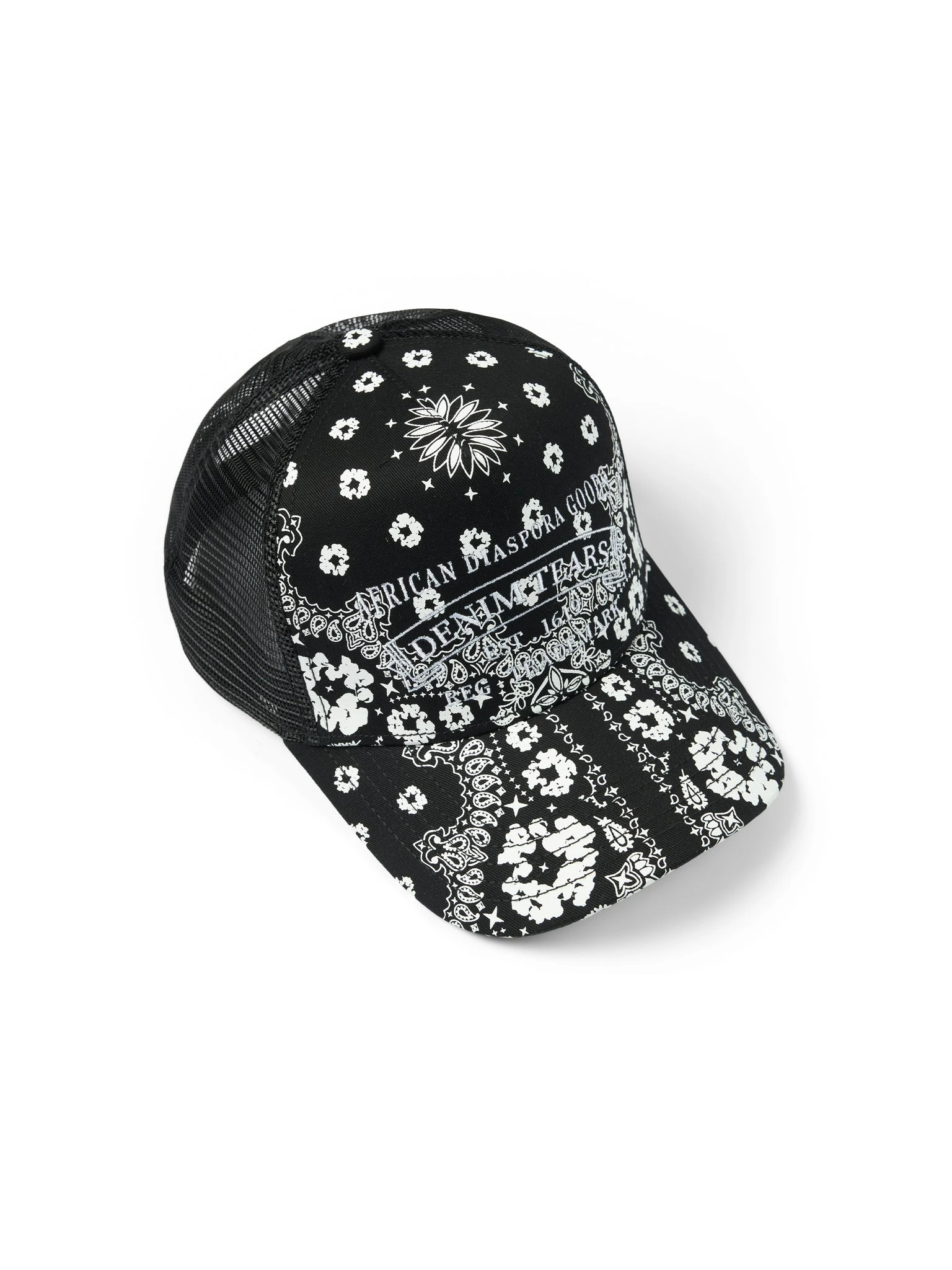 Cotton Wreath Paisley ADG Stamp Cap Black Cotton Wreath Paisley ADG Stamp Cap Black