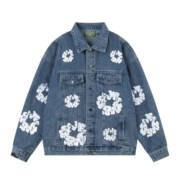 Denim Cotton Wreath Jacket Light Wash Denim Cotton Wreath Jacket Light Wash
