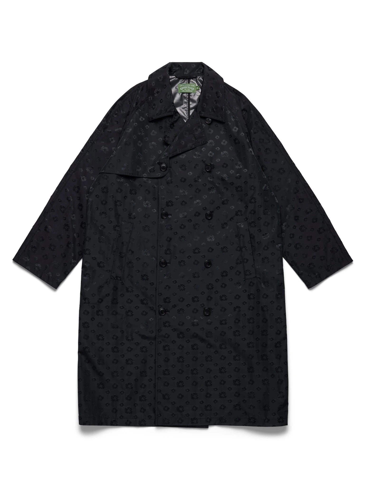 André Leon Talley Wreath Monogram Trench Coat Black André Leon Talley Wreath Monogram Trench Coat Black