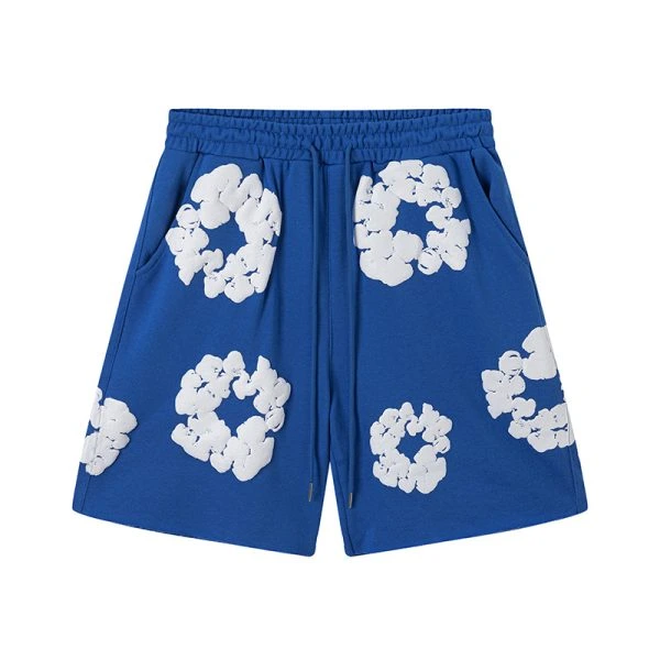 Denim Tears Cotton Wreath Blue Shorts Denim Tears Cotton Wreath Blue Shorts