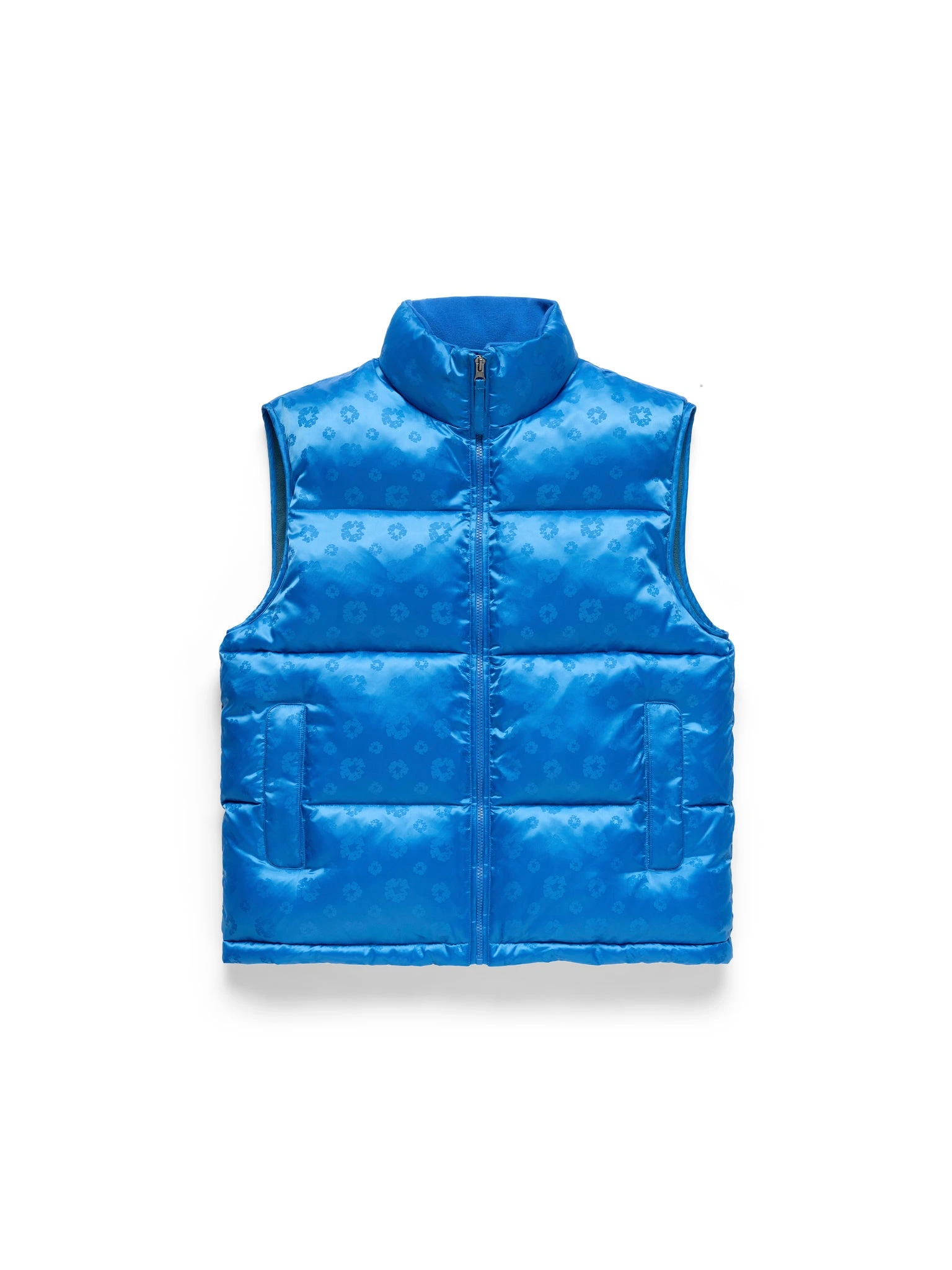 Jacquard Monogram Cotton Wreath Vest Blue Jacquard Monogram Cotton Wreath Vest Blue