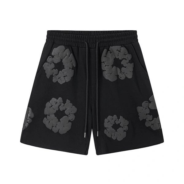 Denim Tears Mono Cotton Wreath Sweatshorts Black Denim Tears Mono Cotton Wreath Sweatshorts Black