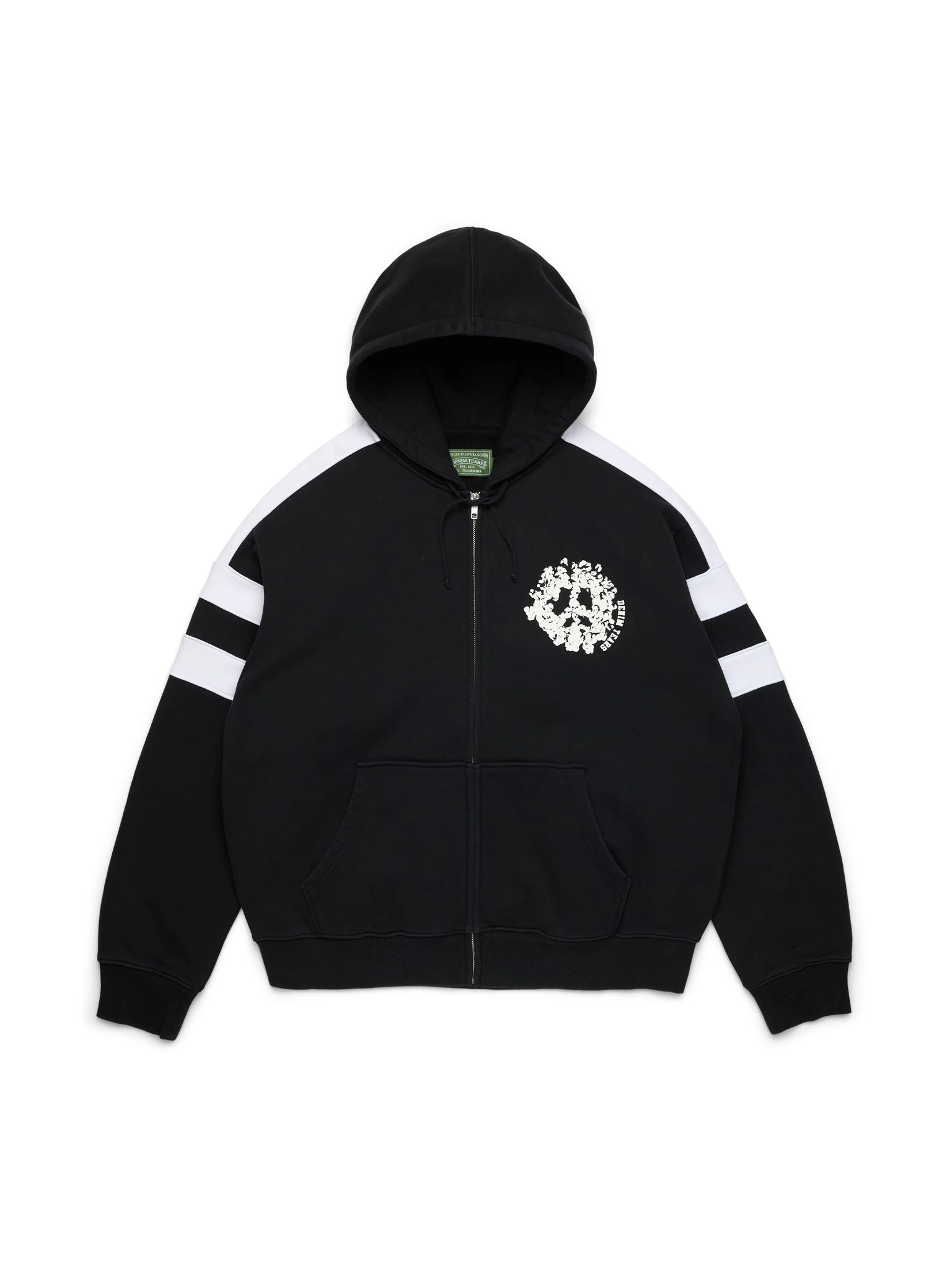 Denim U Paneled Zip Hoodie Black Denim U Paneled Zip Hoodie Black