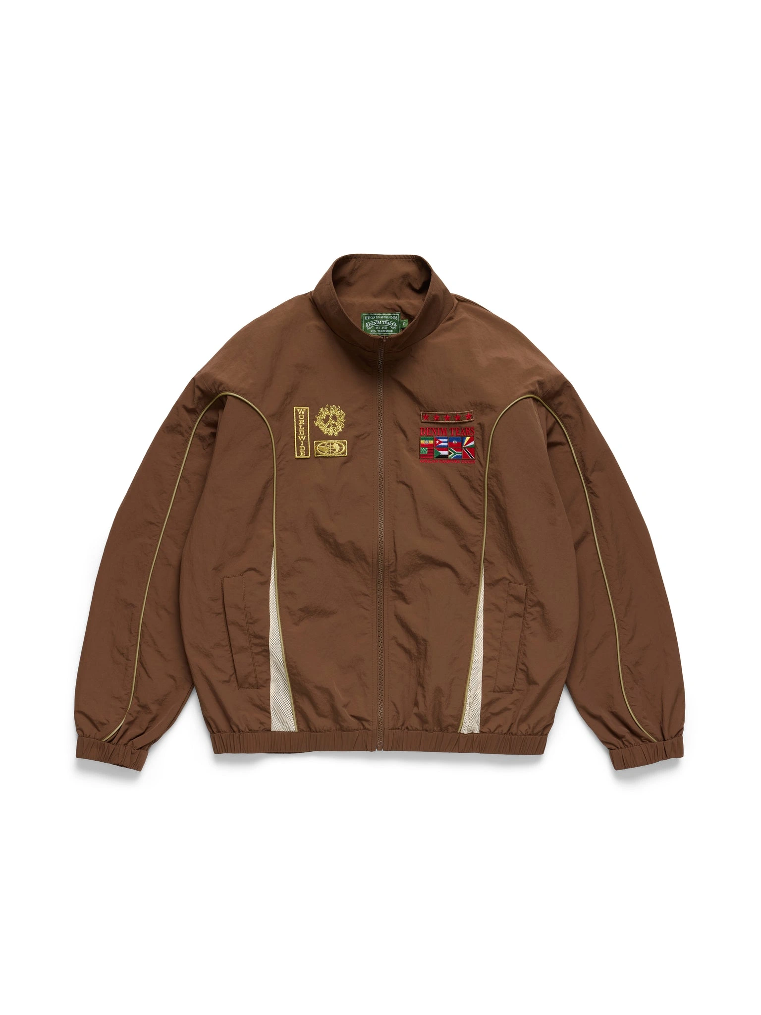 Diaspora Flag Track Jacket Brown Diaspora Flag Track Jacket Brown