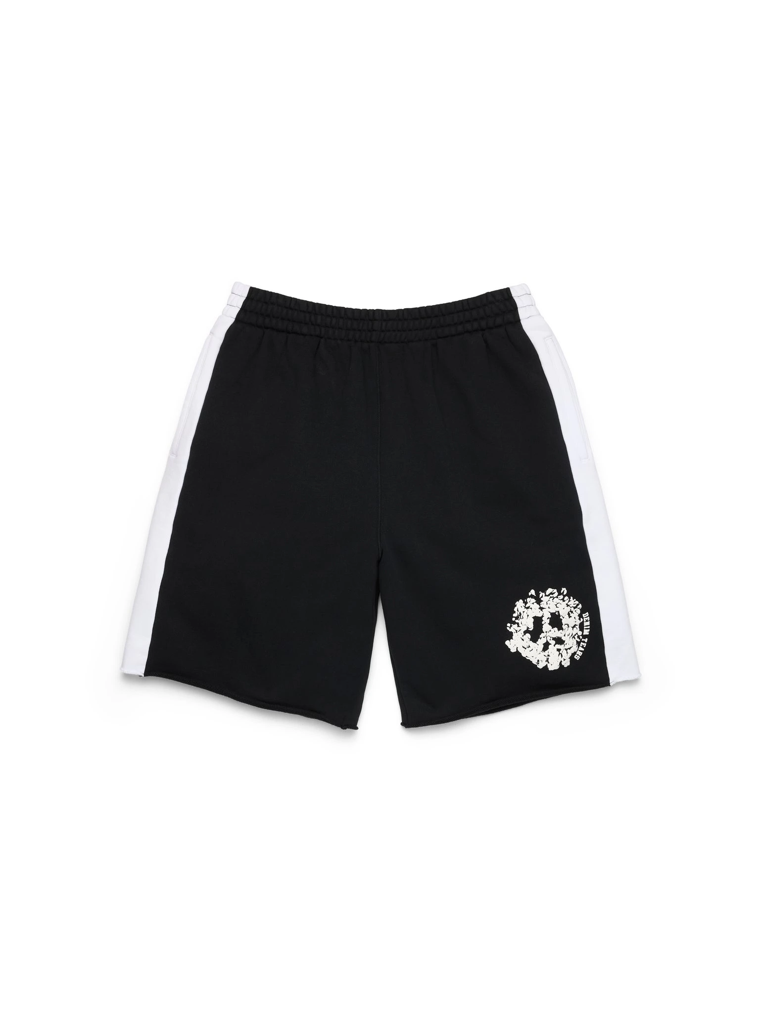 Denim U Paneled Sweatshort Black Denim U Paneled Sweatshort Black