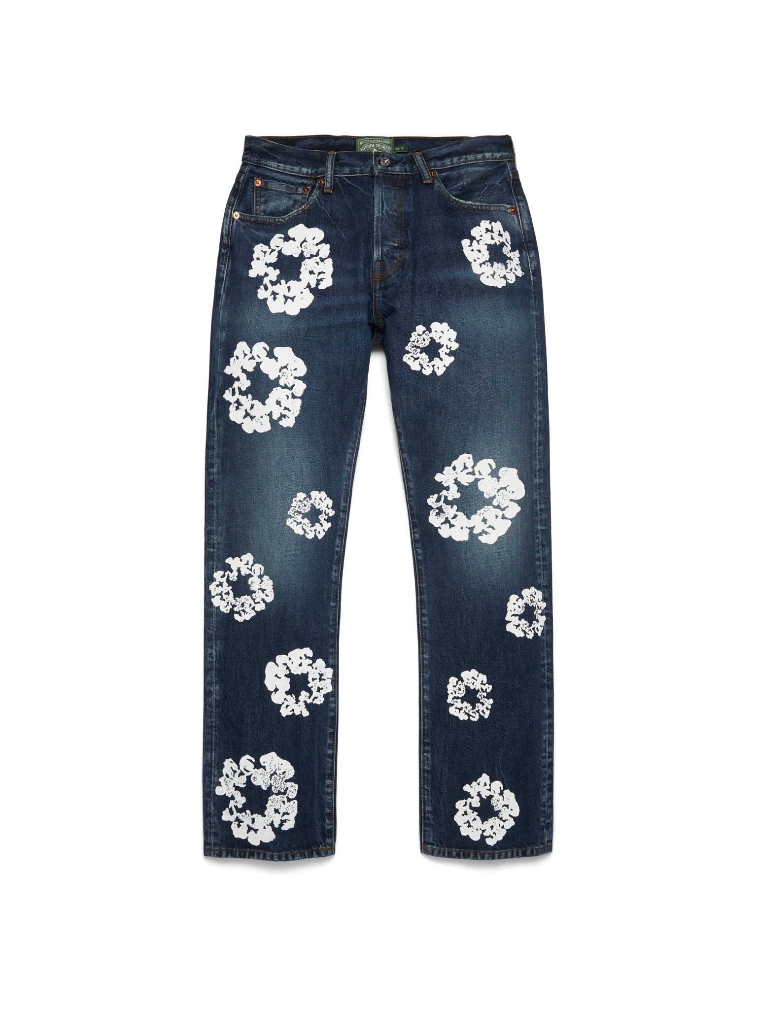 Straight Cotton Wreath Denim Pant Dark Wash Straight Cotton Wreath Denim Pant Dark Wash