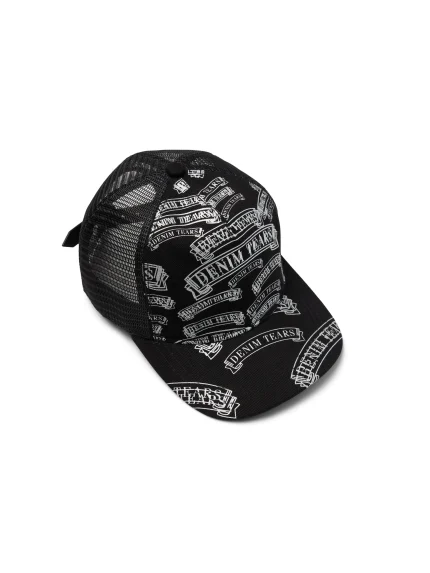 DT Stamp Pattern Trucker Hat Black