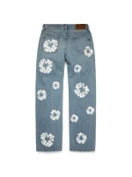 Baggy Cotton Wreath Denim Pant Light Wash