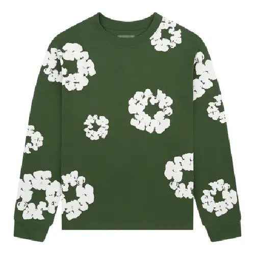 Denim Tears Long Sleeve Cotton Wreath Tee Green Denim Tears Long Sleeve Cotton Wreath Tee Green