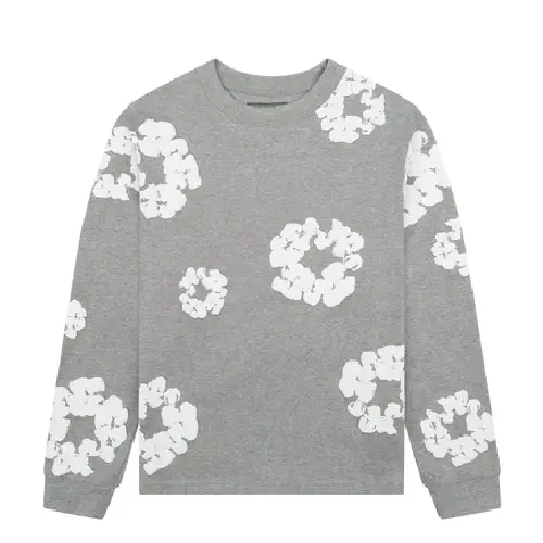 Denim Tears Long Sleeve Cotton Wreath Tee Grey Denim Tears Long Sleeve Cotton Wreath Tee Grey