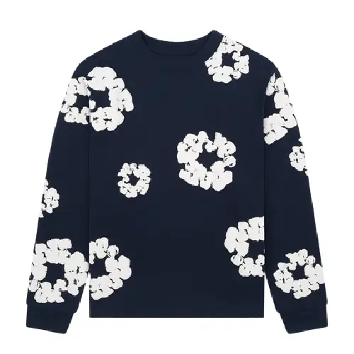 Denim Tears Long Sleeve Cotton Wreath Tee Navy Denim Tears Long Sleeve Cotton Wreath Tee Navy